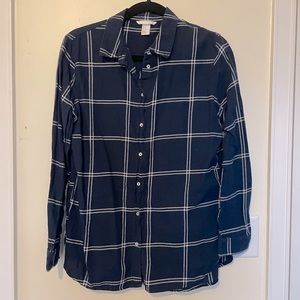 H&M Navy Blue Button Down Shirt (Size 8)